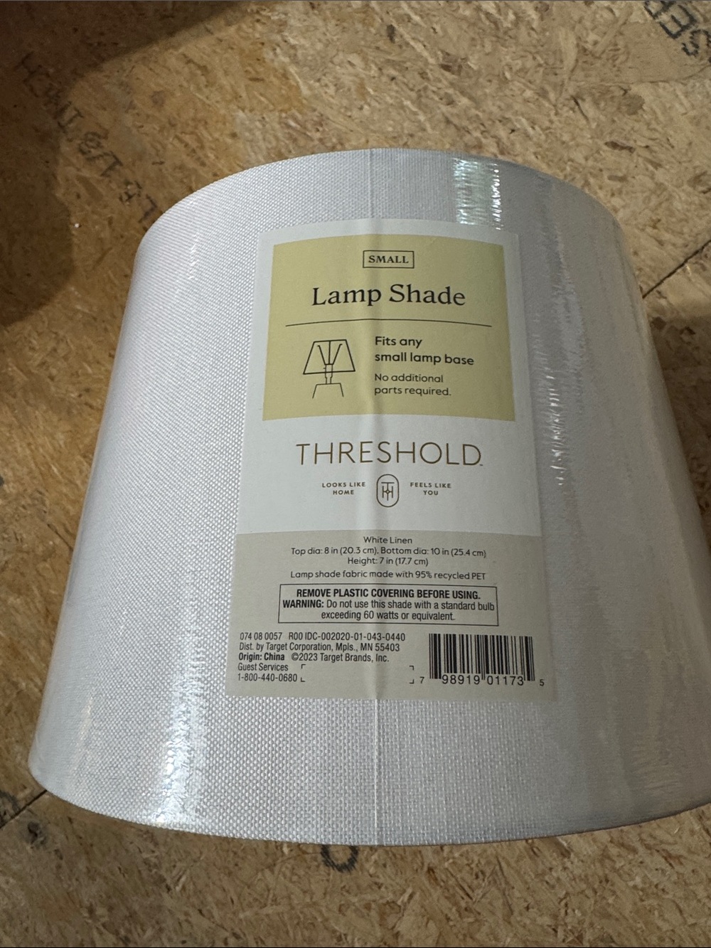 New Threshold White Linen Small Drum Lamp Shade